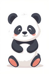 panda bear sitting on the ground with his paws crossed