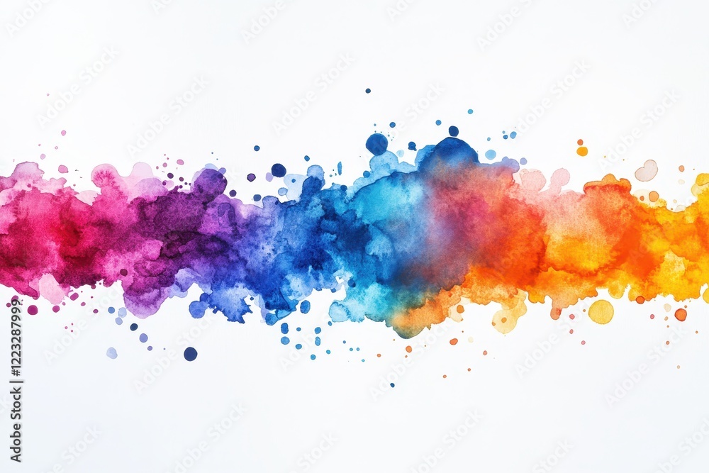 Aufkleber colorful abstract waves of watercolor flowing together in harmony creating a vibrant visual experien