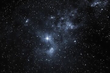 Fototapeta premium Starry night sky with dense clusters of stars and the Milky Way galaxy