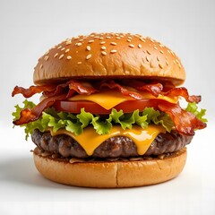 hamburger on white background