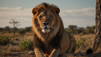 Obraz premium lion in the grass