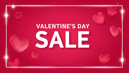 Happy Valentine Day Sale Banner, Created using Generative Ai