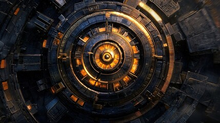 Fototapeta premium Explore cutting-edge wind turbine maintenance technology in a chaotic industrial environment showcasing innovation.