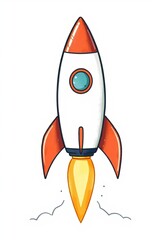 cartoon drawing of a rocket ship with a blue eye