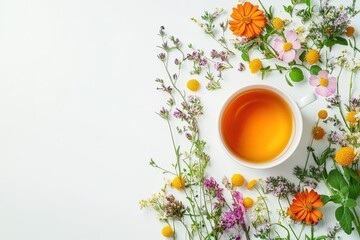 Herb tea isolated on white background