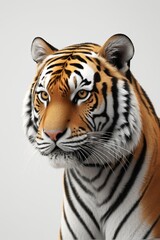 Obraz premium there is a tiger that is standing up with a white background