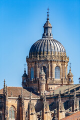 Naklejka premium Close-Up View of the New Cathedral Dome in Salamanca, Castilla y Leon