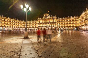 Plaza Mayor in Salamanca Illuminated at Night with Long Exposure Effect © Felipe Rodríguez