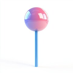 3D icon cartoon oversized lollipop with vibrant colors, isolated on a white background -