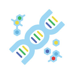 DNA and RNA icon vector flat