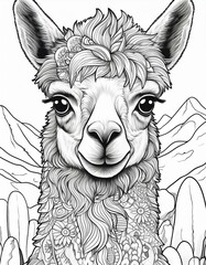 Fototapeta premium Ausmalbild Alpaka