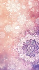 Pink Galaxy Mandala Floral Design Abstract Art