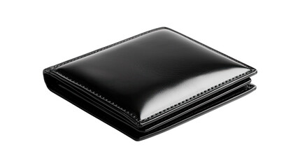 Elegant Black Leather Wallet on White Background Showcasing Modern Design and Craftsmanship