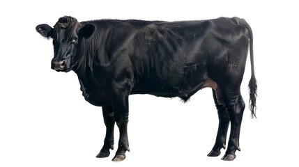 Red Angus Close-Up Portrait Isolated on Transparent Background