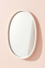 Obraz premium there is a white mirror on a pink wall with a shadow