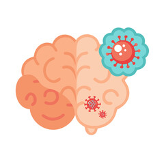 Brain Viral Infection: Viral Meningitis and Encephalitis Vector Illustration