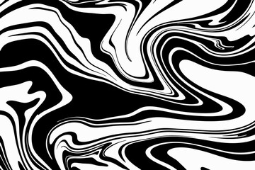 Swirling black and white pattern creates a mesmerizing abstract design