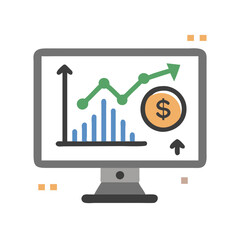 Stock Trading and Investment Finance Vector Graphics