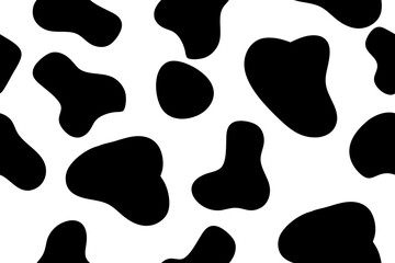 Unique black and white cowhide pattern with irregular shapes and designs