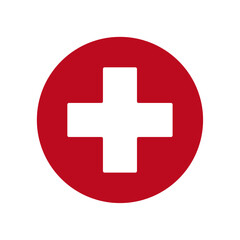 Obraz premium First aid medical sign flat icon template for app and website