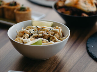 a bowl of fried squid