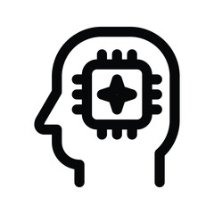 AI Head icon vector