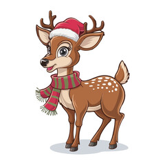 reindeer with christmas tree