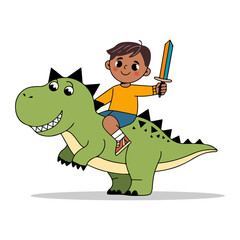 dinosaur with a boy