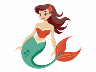 PNG Mermaid illustration vintage theme. Charming Mermaid Illustration for AI-Enhanced Creative Designs.