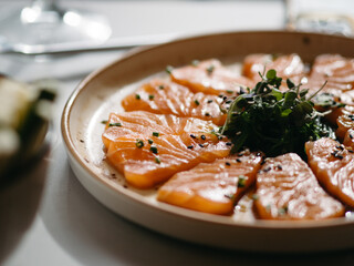 Salmon sashimi