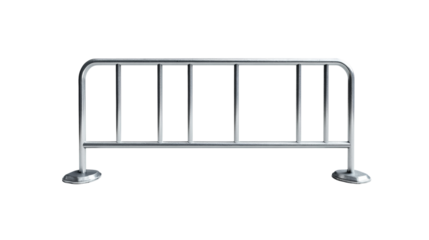 A freestanding metal barrier designed for queue control or crowd management.