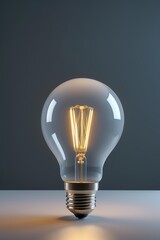 there is a light bulb that is glowing on a table