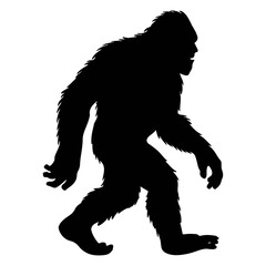 Fototapeta premium Bigfoot silhouettes Vector On White Background