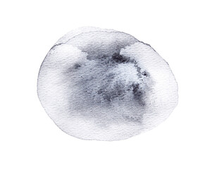 Abstract watercolor circle in monochrome tones with grunge texture - contemporary artistic design perfect for modern decor and creative projects.