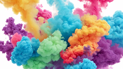 Vibrant and Colorful Smoke Clouds Perfect for Creative Backgrounds and Unique Designs