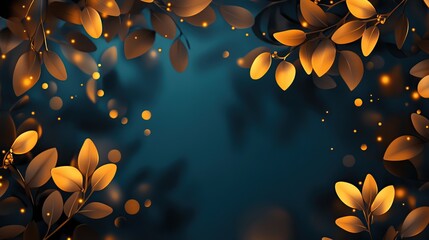 Golden Leaves Glowing In The Night