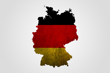 Obraz premium Grunge map of Germany with German flag. German Nation Day 3rd of October.
