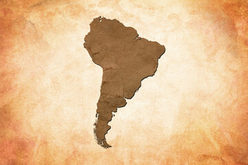 Map of Brazil in the old style, brown graphics in retro fantasy style. Brazil National Day 7th of September.