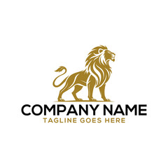 lion logo silhouette vector line art logo design © Hossain