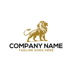 lion logo silhouette vector line art logo design © Hossain