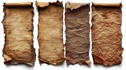 Old Antique Parchment Scrolls with Handwritten Text