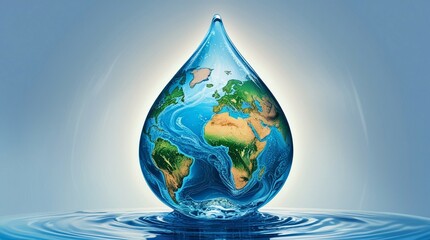 Fototapeta premium Water and Nature Conservation: Earth in Precious Drops