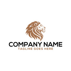 lion logo silhouette vector line art logo design
