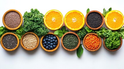 Healthy Superfoods Flat Lay