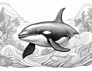 Obraz premium Ausmalbild Orka