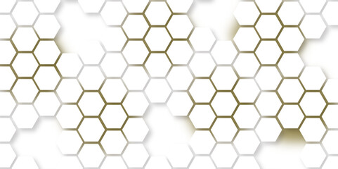 Abstract seamless honeycomb hexagon background. Geometric texture white gray pattern design.

