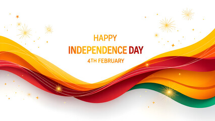 Fototapeta premium National day of Sri Lanka or Sri Lanka's Independence day, 4 February illustration, poster, greeting card with flag.