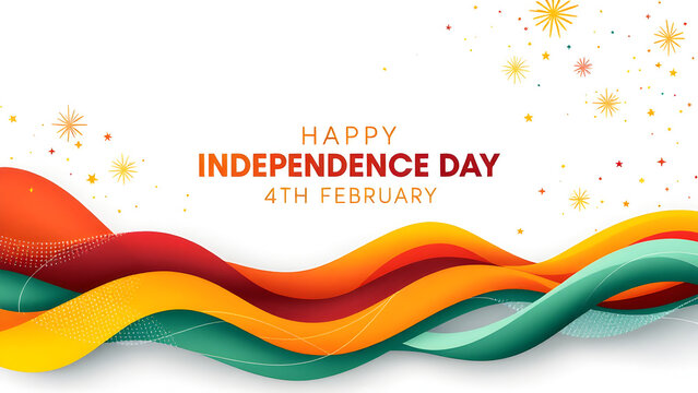 National day of Sri Lanka or Sri Lanka's Independence day, 4 February illustration, poster, greeting card with flag.