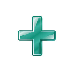 Obraz premium Medical Cross Icon Isolated on Transparent Background