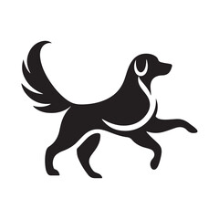 Set of dog silhouette vector. Dogs and puppies in different breed, corgi, golden retriever, poses, sitting, standing, jump. Hand drawn pet animals for pet shop, logo design, decorative, sticker
